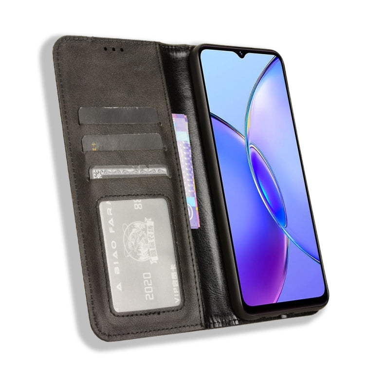 Magnetic Buckle Retro Texture Leather Phone Case, For vivo Y33T 2023 V2317A