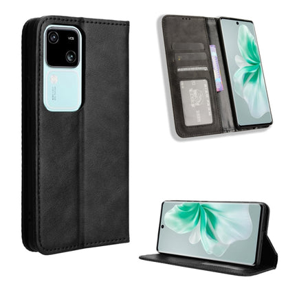 Magnetic Buckle Retro Texture Leather Phone Case, For vivo Y03 4G, For vivo Y200e 5G / Y100 5G IND, For vivo V30 5G / V30 Pro 5G, For vivo S18 5G / S18 Pro, For vivo S18e 5G, For vivo X100 Pro 5G
