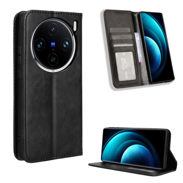 Magnetic Buckle Retro Texture Leather Phone Case, For vivo Y03 4G, For vivo Y200e 5G / Y100 5G IND, For vivo V30 5G / V30 Pro 5G, For vivo S18 5G / S18 Pro, For vivo S18e 5G, For vivo X100 Pro 5G