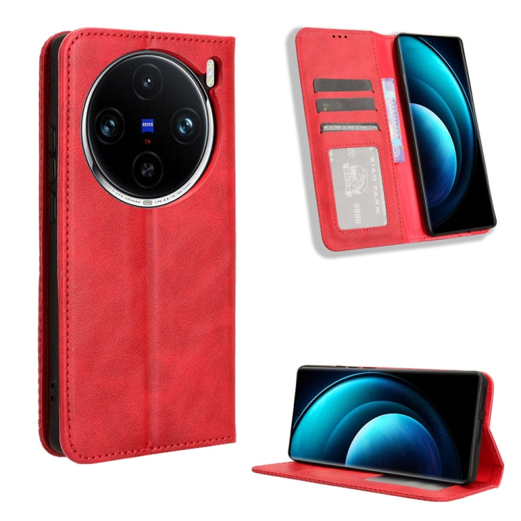 Magnetic Buckle Retro Texture Leather Phone Case, For vivo Y03 4G, For vivo Y200e 5G / Y100 5G IND, For vivo V30 5G / V30 Pro 5G, For vivo S18 5G / S18 Pro, For vivo S18e 5G, For vivo X100 Pro 5G