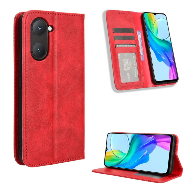 Magnetic Buckle Retro Texture Leather Phone Case, For vivo Y03 4G, For vivo Y200e 5G / Y100 5G IND, For vivo V30 5G / V30 Pro 5G, For vivo S18 5G / S18 Pro, For vivo S18e 5G, For vivo X100 Pro 5G