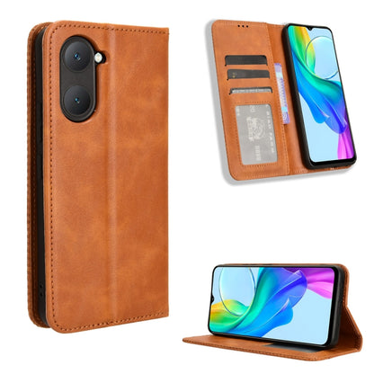 Magnetic Buckle Retro Texture Leather Phone Case, For vivo Y03 4G, For vivo Y200e 5G / Y100 5G IND, For vivo V30 5G / V30 Pro 5G, For vivo S18 5G / S18 Pro, For vivo S18e 5G, For vivo X100 Pro 5G