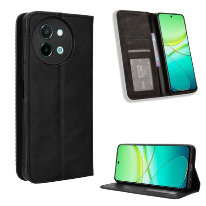 Magnetic Buckle Retro Texture Leather Phone Case, For vivo Y58 5G, For vivo S19 Pro 5G / V40 5G, For vivo S19 5G, For vivo Y28 4G, For vivo X100 Ultra 5G, For vivo Y38 5G / Y200i 5G