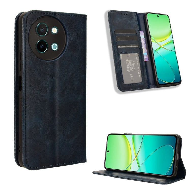 Magnetic Buckle Retro Texture Leather Phone Case, For vivo Y58 5G, For vivo S19 Pro 5G / V40 5G, For vivo S19 5G, For vivo Y28 4G, For vivo X100 Ultra 5G, For vivo Y38 5G / Y200i 5G