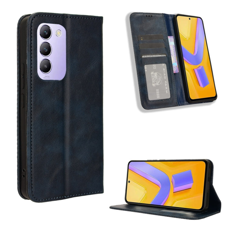 Magnetic Buckle Retro Texture Leather Phone Case, For vivo Y03 4G, For vivo Y200e 5G / Y100 5G IND, For vivo V30 5G / V30 Pro 5G, For vivo S18 5G / S18 Pro, For vivo S18e 5G, For vivo X100 Pro 5G