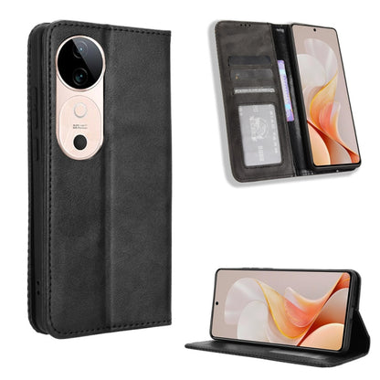 Magnetic Buckle Retro Texture Leather Phone Case, For vivo Y58 5G, For vivo S19 Pro 5G / V40 5G, For vivo S19 5G, For vivo Y28 4G, For vivo X100 Ultra 5G, For vivo Y38 5G / Y200i 5G