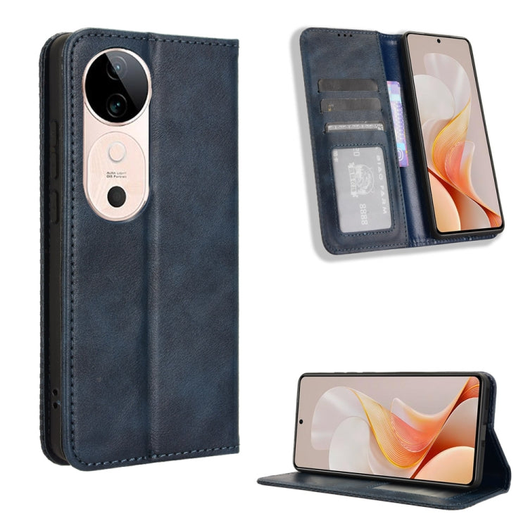 Magnetic Buckle Retro Texture Leather Phone Case, For vivo Y58 5G, For vivo S19 Pro 5G / V40 5G, For vivo S19 5G, For vivo Y28 4G, For vivo X100 Ultra 5G, For vivo Y38 5G / Y200i 5G