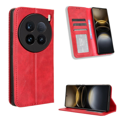 Magnetic Buckle Retro Texture Leather Phone Case, For vivo Y58 5G, For vivo S19 Pro 5G / V40 5G, For vivo S19 5G, For vivo Y28 4G, For vivo X100 Ultra 5G, For vivo Y38 5G / Y200i 5G