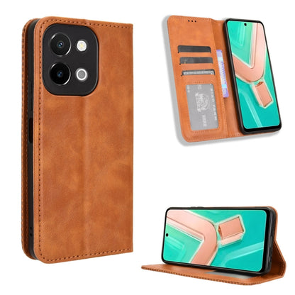 Magnetic Buckle Retro Texture Leather Phone Case, For vivo Y58 5G, For vivo S19 Pro 5G / V40 5G, For vivo S19 5G, For vivo Y28 4G, For vivo X100 Ultra 5G, For vivo Y38 5G / Y200i 5G