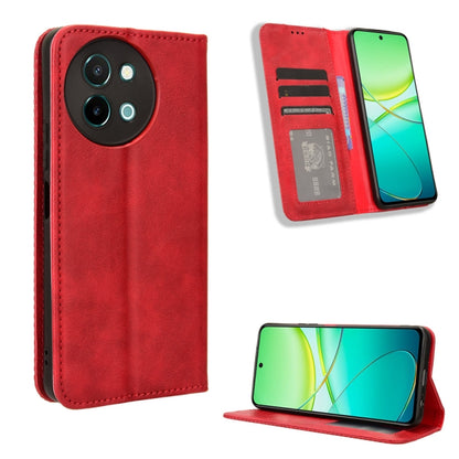 Magnetic Buckle Retro Texture Leather Phone Case, For vivo Y58 5G, For vivo S19 Pro 5G / V40 5G, For vivo S19 5G, For vivo Y28 4G, For vivo X100 Ultra 5G, For vivo Y38 5G / Y200i 5G