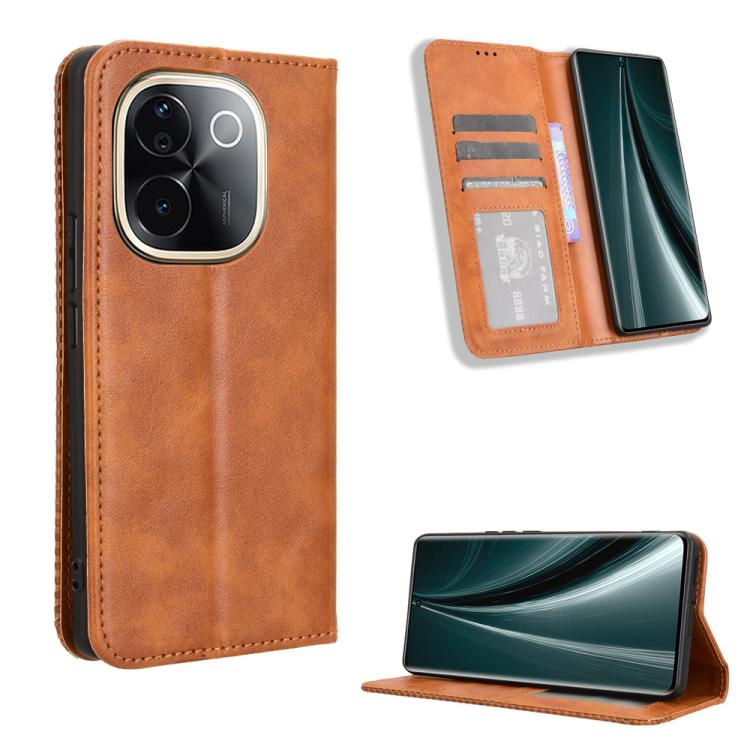 Magnetic Buckle Retro Texture Leather Phone Case, For vivo X200 Pro mini 5G, For vivo X200 Pro 5G, For vivo V40 Lite 4G / 5G IDN, For vivo V40e 5G / iQOO Z9S 5G, For vivo T3 Pro 5G / iQOO Z9S Pro 5G, For vivo V30e 5G / V40 Lite 5G