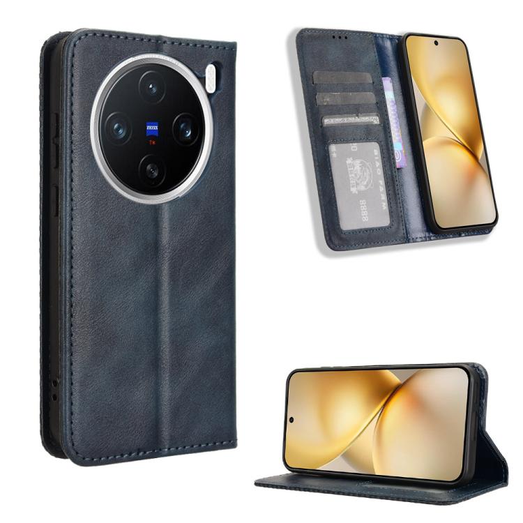 Magnetic Buckle Retro Texture Leather Phone Case, For vivo Y39 5G / Y300i, For vivo Y29 4G / T4x 5G, For vivo Y04 4G / Y29s 5G, For vivo V50 5G, For vivo Y19s 4G, For vivo X200 5G