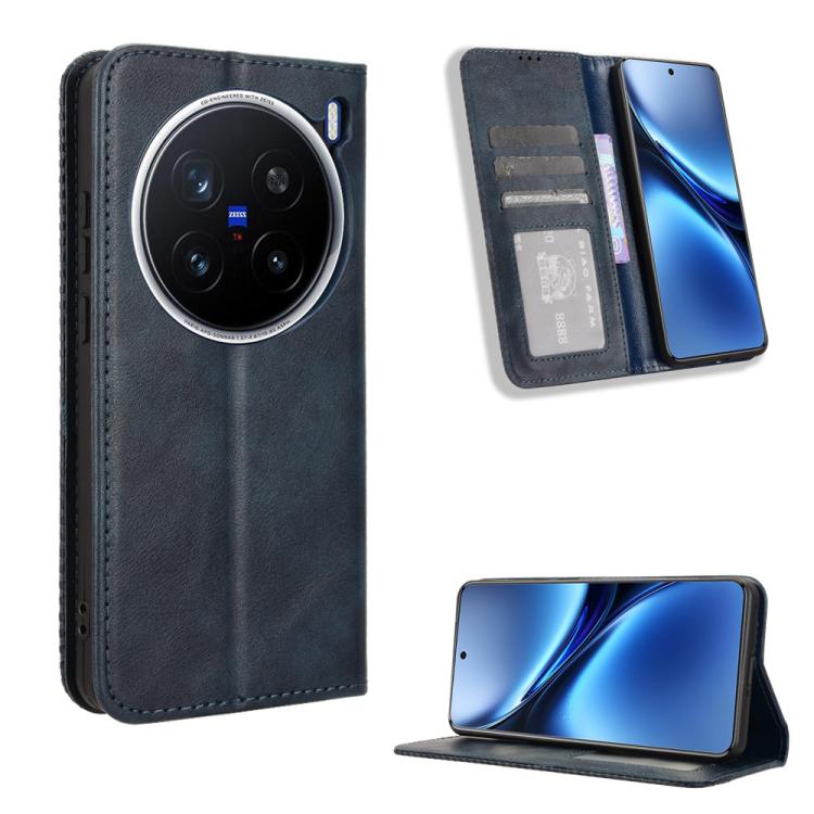 Magnetic Buckle Retro Texture Leather Phone Case, For vivo X200 Pro mini 5G, For vivo X200 Pro 5G, For vivo V40 Lite 4G / 5G IDN, For vivo V40e 5G / iQOO Z9S 5G, For vivo T3 Pro 5G / iQOO Z9S Pro 5G, For vivo V30e 5G / V40 Lite 5G