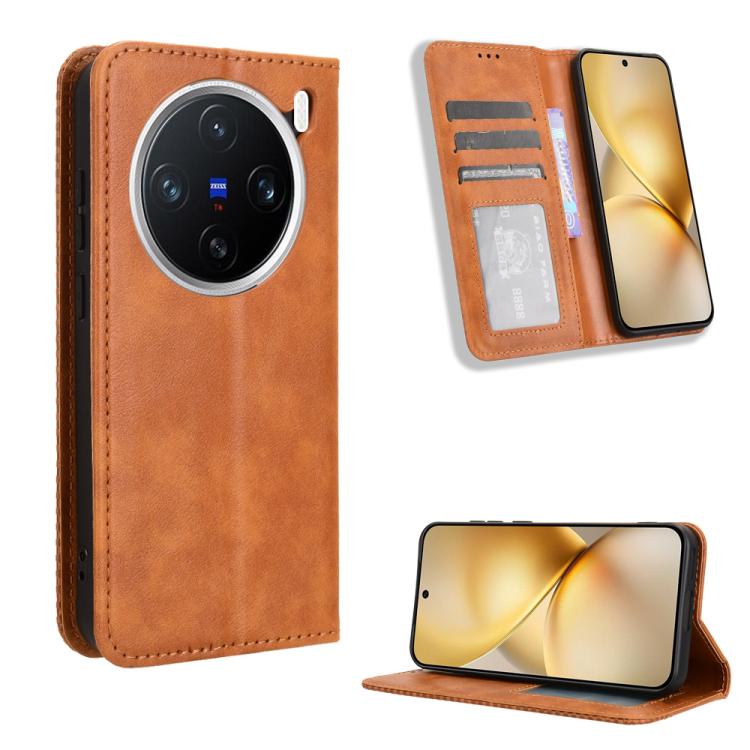 Magnetic Buckle Retro Texture Leather Phone Case, For vivo X200 Pro mini 5G, For vivo X200 Pro 5G, For vivo V40 Lite 4G / 5G IDN, For vivo V40e 5G / iQOO Z9S 5G, For vivo T3 Pro 5G / iQOO Z9S Pro 5G, For vivo V30e 5G / V40 Lite 5G