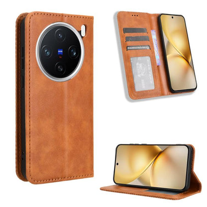 Magnetic Buckle Retro Texture Leather Phone Case, For vivo X200 Pro mini 5G, For vivo X200 Pro 5G, For vivo V40 Lite 4G / 5G IDN, For vivo V40e 5G / iQOO Z9S 5G, For vivo T3 Pro 5G / iQOO Z9S Pro 5G, For vivo V30e 5G / V40 Lite 5G
