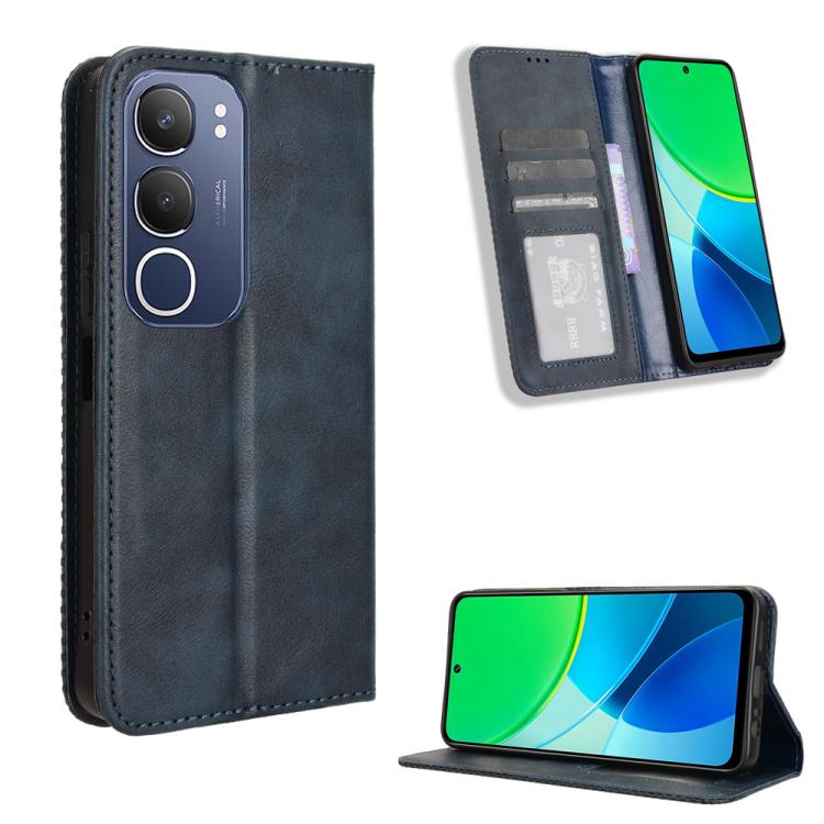 Magnetic Buckle Retro Texture Leather Phone Case, For vivo Y39 5G / Y300i, For vivo Y29 4G / T4x 5G, For vivo Y04 4G / Y29s 5G, For vivo V50 5G, For vivo Y19s 4G, For vivo X200 5G