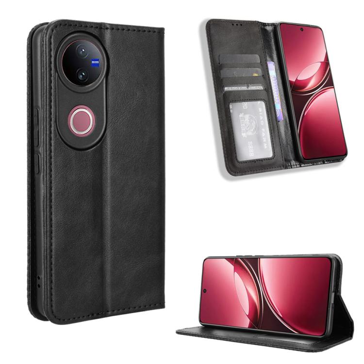 Magnetic Buckle Retro Texture Leather Phone Case, For vivo Y39 5G / Y300i, For vivo Y29 4G / T4x 5G, For vivo Y04 4G / Y29s 5G, For vivo V50 5G, For vivo Y19s 4G, For vivo X200 5G