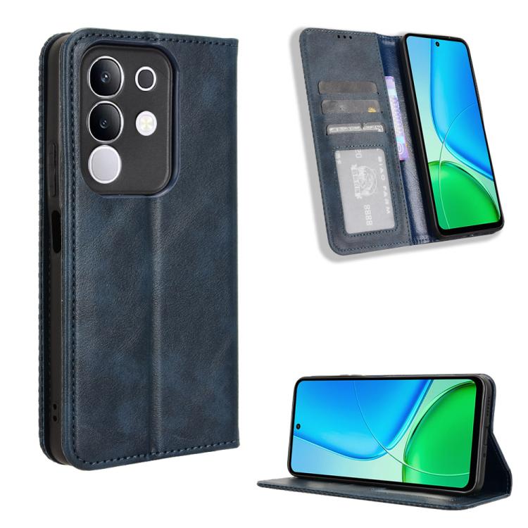 Magnetic Buckle Retro Texture Leather Phone Case, For vivo Y39 5G / Y300i, For vivo Y29 4G / T4x 5G, For vivo Y04 4G / Y29s 5G, For vivo V50 5G, For vivo Y19s 4G, For vivo X200 5G