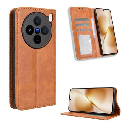 Magnetic Buckle Retro Texture Leather Phone Case, For vivo V60 5G, For vivo X200 FE / S30 Pro mini, For vivo X200s 5G, For vivo T4 5G / iQOO Z10 5G Global, For vivo X200 Ultra 5G, For vivo V50 Lite 5G / 4G