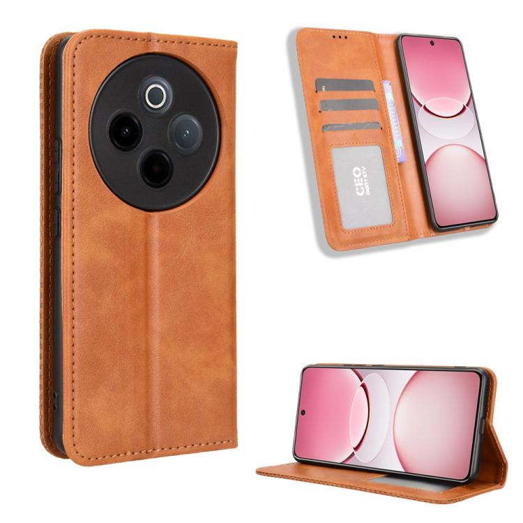 Magnetic Buckle Retro Texture Leather Phone Case, For vivo V60 5G, For vivo X200 FE / S30 Pro mini, For vivo X200s 5G, For vivo T4 5G / iQOO Z10 5G Global, For vivo X200 Ultra 5G, For vivo V50 Lite 5G / 4G