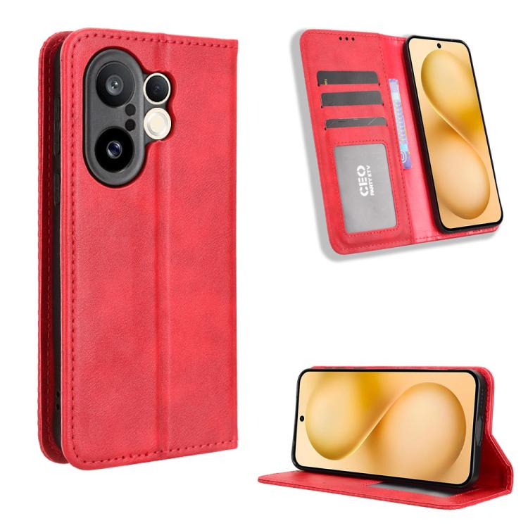 Magnetic Buckle Retro Texture Leather Phone Case, For vivo V60 5G, For vivo X200 FE / S30 Pro mini, For vivo X200s 5G, For vivo T4 5G / iQOO Z10 5G Global, For vivo X200 Ultra 5G, For vivo V50 Lite 5G / 4G