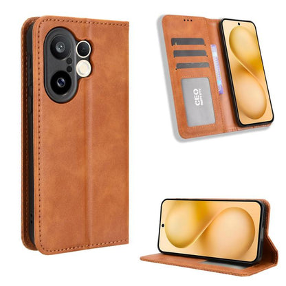Magnetic Buckle Retro Texture Leather Phone Case, For vivo V60 5G, For vivo X200 FE / S30 Pro mini, For vivo X200s 5G, For vivo T4 5G / iQOO Z10 5G Global, For vivo X200 Ultra 5G, For vivo V50 Lite 5G / 4G