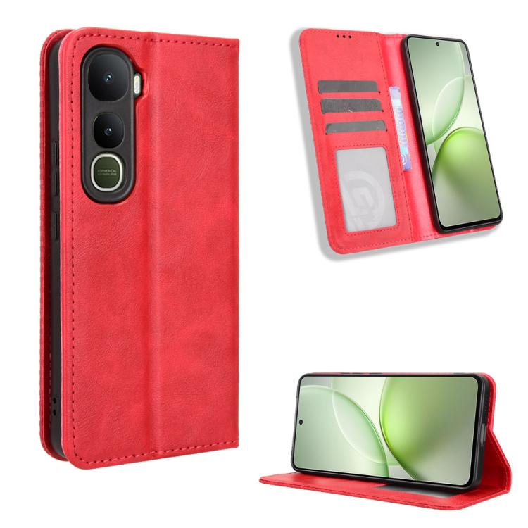 Magnetic Buckle Retro Texture Leather Phone Case, For vivo iQOO 15 5G, For vivo X300 Pro, For vivo X300, For vivo V60 Lite 4G / 5G, For vivo Y31 5G 2025, For vivo Y400 4G / 5G / iQOO Z10 Lite 4G