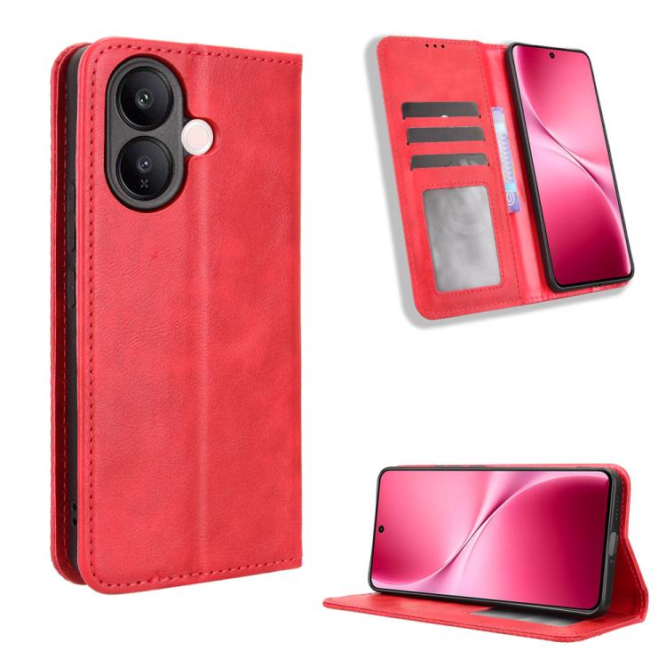 Magnetic Buckle Retro Texture Leather Phone Case, For vivo iQOO 15 5G, For vivo X300 Pro, For vivo X300, For vivo V60 Lite 4G / 5G, For vivo Y31 5G 2025, For vivo Y400 4G / 5G / iQOO Z10 Lite 4G