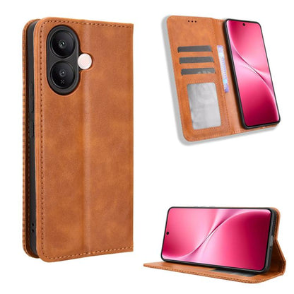 Magnetic Buckle Retro Texture Leather Phone Case, For vivo iQOO 15 5G, For vivo X300 Pro, For vivo X300, For vivo V60 Lite 4G / 5G, For vivo Y31 5G 2025, For vivo Y400 4G / 5G / iQOO Z10 Lite 4G