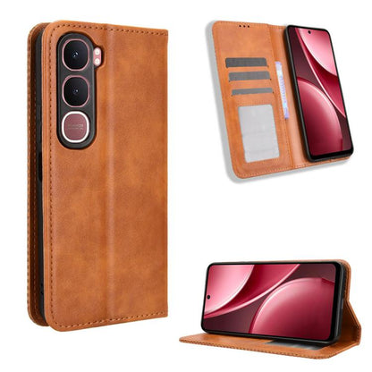 Magnetic Buckle Retro Texture Leather Phone Case, For vivo iQOO 15 5G, For vivo X300 Pro, For vivo X300, For vivo V60 Lite 4G / 5G, For vivo Y31 5G 2025, For vivo Y400 4G / 5G / iQOO Z10 Lite 4G