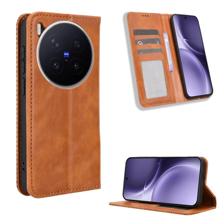 Magnetic Buckle Retro Texture Leather Phone Case, For vivo iQOO 15 5G, For vivo X300 Pro, For vivo X300, For vivo V60 Lite 4G / 5G, For vivo Y31 5G 2025, For vivo Y400 4G / 5G / iQOO Z10 Lite 4G