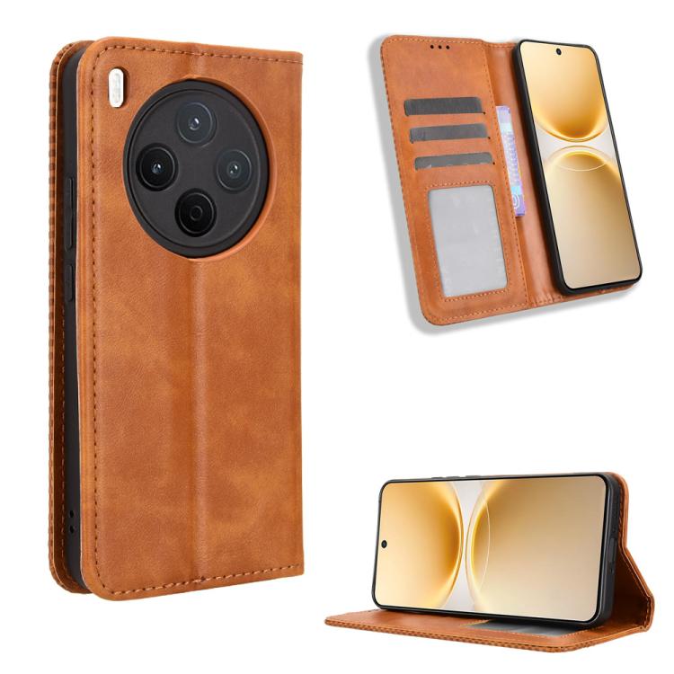 Magnetic Buckle Retro Texture Leather Phone Case, For vivo Y21 5G / Y05 4G, For vivo V70 FE 5G, For vivo V70 5G / V70 Elite 5G, For vivo iQOO Z11 Turbo 5G / 15R 5G, For vivo Y31d 4G / Y500i 5G, For vivo Y500 Pro 5G