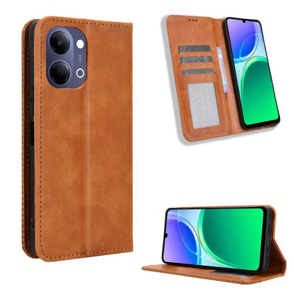 Magnetic Buckle Retro Texture Leather Phone Case, For vivo Y21 5G / Y05 4G, For vivo V70 FE 5G, For vivo V70 5G / V70 Elite 5G, For vivo iQOO Z11 Turbo 5G / 15R 5G, For vivo Y31d 4G / Y500i 5G, For vivo Y500 Pro 5G
