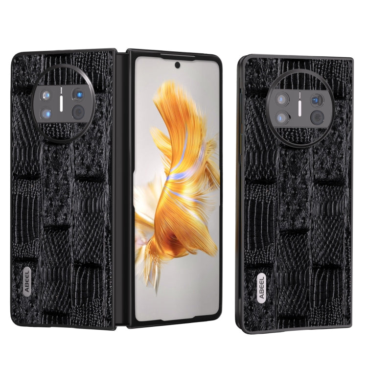 ABEEL Genuine Leather Mahjong Texture Series Phone Case, For Huawei Mate 60, For Huawei Mate X3