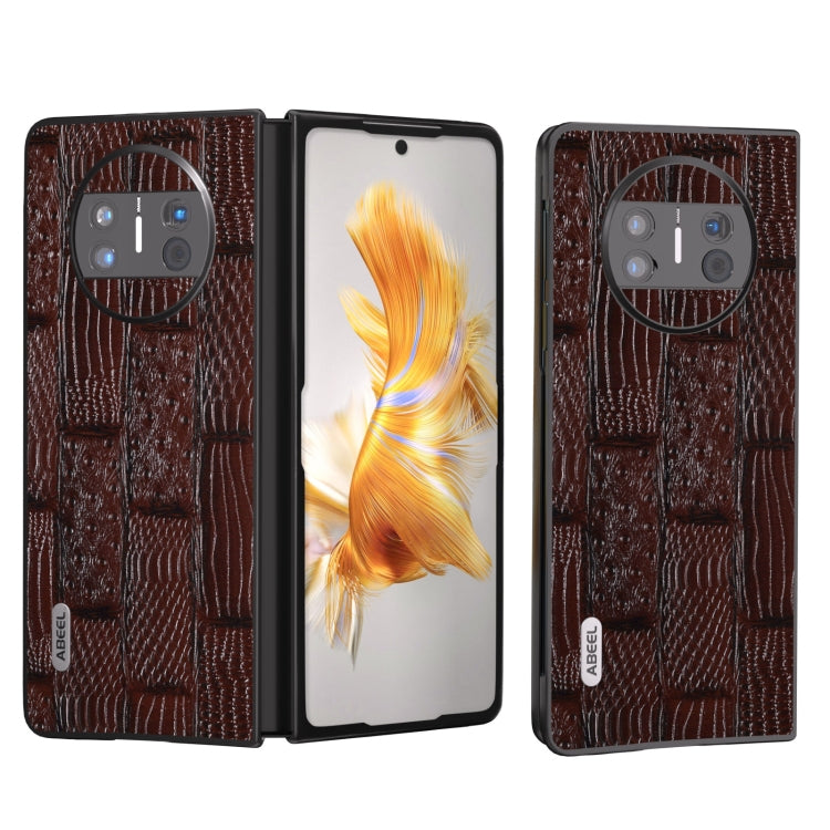 ABEEL Genuine Leather Mahjong Texture Series Phone Case, For Huawei Mate 60, For Huawei Mate X3