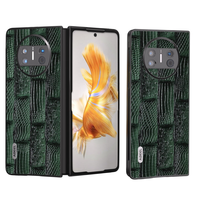 ABEEL Genuine Leather Mahjong Texture Series Phone Case, For Huawei Mate 60, For Huawei Mate X3