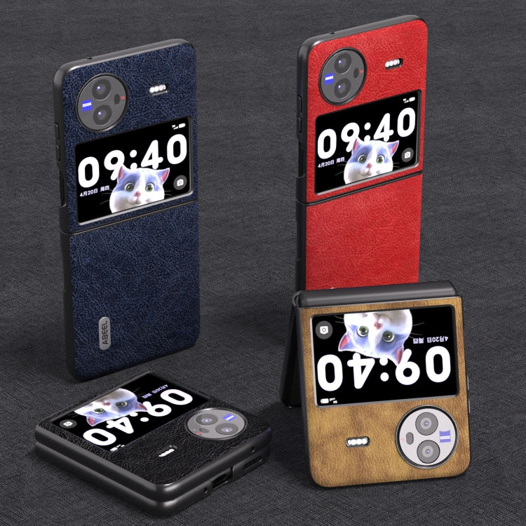 ABEEL Retro Litchi Texture PU Phone Case, For vivo X Flip, For vivo X Fold2 OPPO &amp; vivo Accessories - APEXEL INDIA - Mobile Lens - Mobile Camera Lens - Cellphone Accessories - Phone Lens - Smartphone Lens