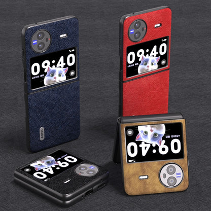 ABEEL Retro Litchi Texture PU Phone Case, For vivo X Flip, For vivo X Fold2 OPPO &amp; vivo Accessories - APEXEL INDIA - Mobile Lens - Mobile Camera Lens - Cellphone Accessories - Phone Lens - Smartphone Lens