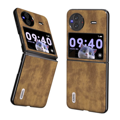 ABEEL Retro Litchi Texture PU Phone Case, For vivo X Flip, For vivo X Fold2 OPPO &amp; vivo Accessories - APEXEL INDIA - Mobile Lens - Mobile Camera Lens - Cellphone Accessories - Phone Lens - Smartphone Lens