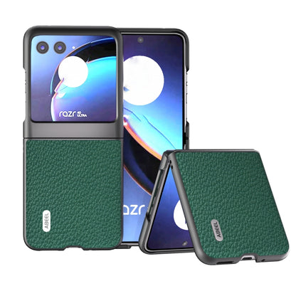 ABEEL Genuine Leather Litchi Texture Phone Case, For Motorola Razr 40, For Motorola Razr 40 Ultra Mobile Accessories - APEXEL INDIA - Mobile Lens - Mobile Camera Lens - Cellphone Accessories - Phone Lens - Smartphone Lens