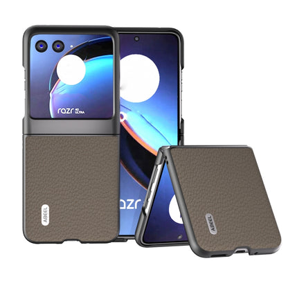 ABEEL Genuine Leather Litchi Texture Phone Case, For Motorola Razr 40, For Motorola Razr 40 Ultra Mobile Accessories - APEXEL INDIA - Mobile Lens - Mobile Camera Lens - Cellphone Accessories - Phone Lens - Smartphone Lens