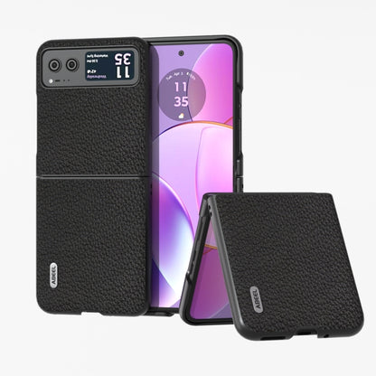 ABEEL Genuine Leather Litchi Texture Phone Case, For Motorola Razr 40, For Motorola Razr 40 Ultra Mobile Accessories - APEXEL INDIA - Mobile Lens - Mobile Camera Lens - Cellphone Accessories - Phone Lens - Smartphone Lens