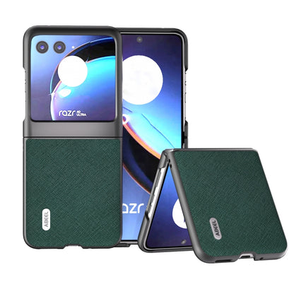 ABEEL Cross Texture Genuine Leather Phone Case, For Motorola Razr 60 Ultra, For Motorola Razr 40, For Motorola Razr 40 Ultra Mobile Accessories - APEXEL INDIA - Mobile Lens - Mobile Camera Lens - Cellphone Accessories - Phone Lens - Smartphone Lens