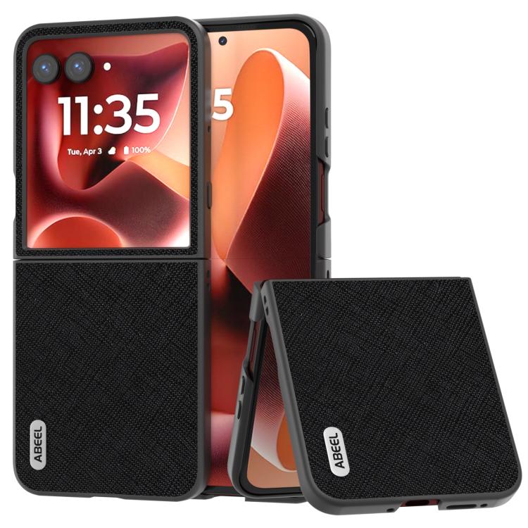 ABEEL Cross Texture Genuine Leather Phone Case, For Motorola Razr 60 Ultra, For Motorola Razr 40, For Motorola Razr 40 Ultra Mobile Accessories - APEXEL INDIA - Mobile Lens - Mobile Camera Lens - Cellphone Accessories - Phone Lens - Smartphone Lens