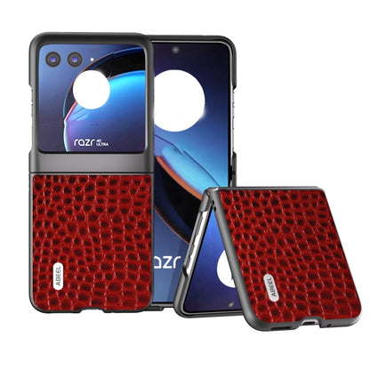 ABEEL Genuine Leather Crocodile Pattern Black Edge Phone Case, For Motorola Razr 60 Ultra, For Motorola Razr 50 Ultra, For Motorola Razr 50, For Motorola Razr 40 Ultra Mobile Accessories - APEXEL INDIA - Mobile Lens - Mobile Camera Lens - Cellphone Accessories - Phone Lens - Smartphone Lens
