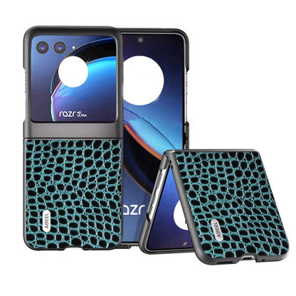 ABEEL Genuine Leather Crocodile Pattern Black Edge Phone Case, For Motorola Razr 60 Ultra, For Motorola Razr 50 Ultra, For Motorola Razr 50, For Motorola Razr 40 Ultra Mobile Accessories - APEXEL INDIA - Mobile Lens - Mobile Camera Lens - Cellphone Accessories - Phone Lens - Smartphone Lens