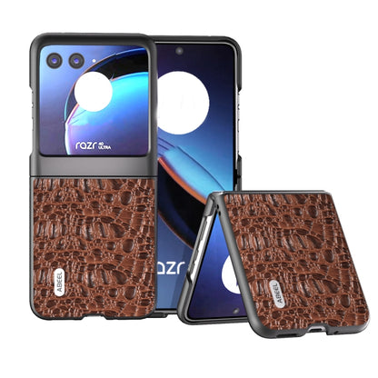 ABEEL Genuine Leather Canopy Black Edge Phone Case, For Motorola Razr 40 Ultra engabe3732 Mobile Accessories - APEXEL INDIA - Mobile Lens - Mobile Camera Lens - Cellphone Accessories - Phone Lens - Smartphone Lens