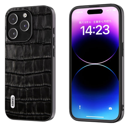 ABEEL Crocodile Texture Genuine Leather Phone Case, For iPhone 15 Plus, For iPhone 15, For iPhone 14 Plus, For iPhone 14, For iPhone 14 Pro, For iPhone 14 Pro Max Apple Accessories - APEXEL INDIA - Mobile Lens - Mobile Camera Lens - Cellphone Accessories - Phone Lens - Smartphone Lens