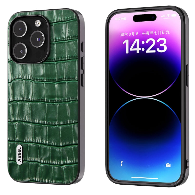 ABEEL Crocodile Texture Genuine Leather Phone Case, For iPhone 15 Plus, For iPhone 15, For iPhone 14 Plus, For iPhone 14, For iPhone 14 Pro, For iPhone 14 Pro Max Apple Accessories - APEXEL INDIA - Mobile Lens - Mobile Camera Lens - Cellphone Accessories - Phone Lens - Smartphone Lens