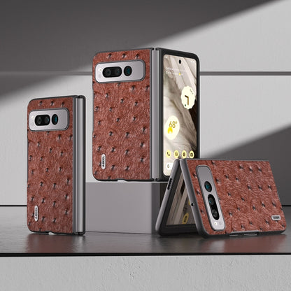 ABEEL Genuine Leather Ostrich Texture Phone Case, For Google Pixel 9 Pro Fold, For Google Pixel Fold engabe3734 Mobile Accessories - APEXEL INDIA - Mobile Lens - Mobile Camera Lens - Cellphone Accessories - Phone Lens - Smartphone Lens